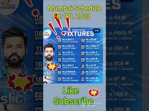 IPL 2023 Mumbai Indians Schedule 💕💯💪#short #cricket #ipl2023 #schedule #mi #rcb #csk #viral #kkr