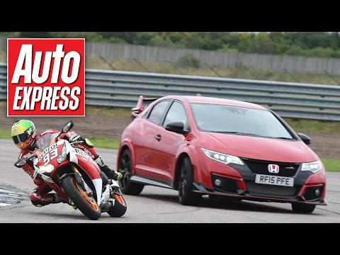 Honda Civic Type R vs CBR1000RR Fireblade SP - car vs bike track battle