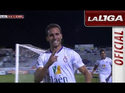 Gol de Servando (1-0) en el Real Jaén - Deportivo de la Coruña - HD