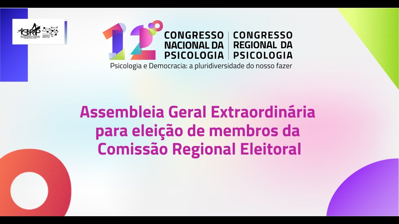 09/10 - 19h: Assembleia Geral Extraordinária para Eleição de membros da Comissão Regional Eleitoral