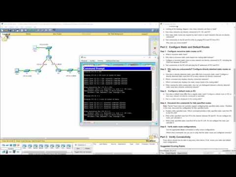 Cisco RnS - Lab 6.2.2.4 Packet Tracer - Configuring IPv4 Static and Default Routes