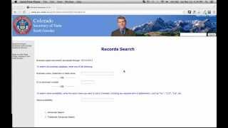 Colorado Secretary of State Business Search