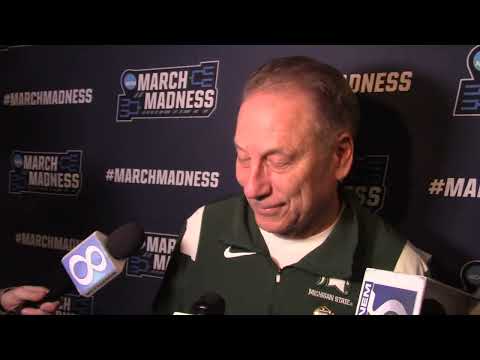 Tom Izzo outside the locker room after NCAA Tournament win over USC