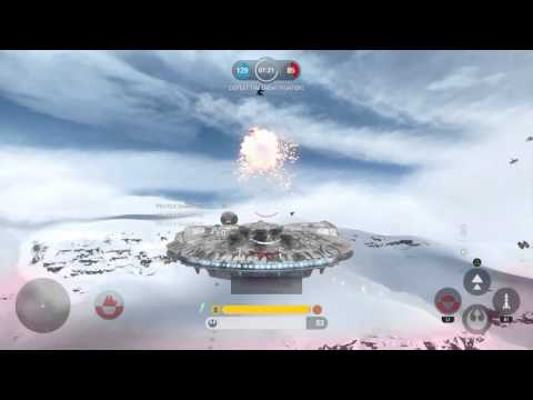 Millennium Falcon destroying in Fighter Squadron on Hoth