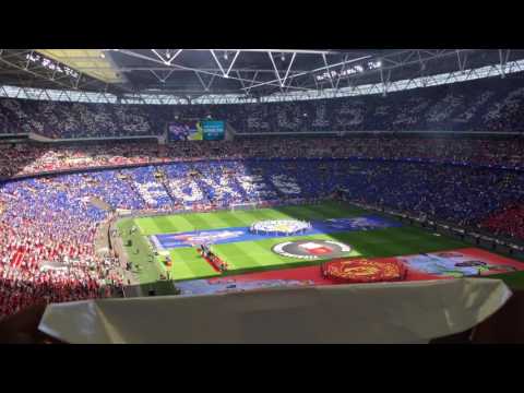 Man United players walk out at Wembley before Community Shield V Leicester