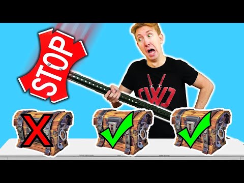 5 fortnite battle royale weapons in real life vs ninja mystery box challenge - fortnite mystery box