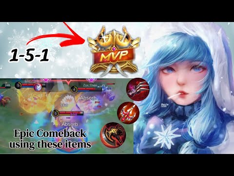 NOOB RUBY GOT DESTROYED BY URANUS ! ~ EPIC COMEBACK FROM 1-5-1 INTO MVP ! RUBY NEW BUILD IN MLBB
