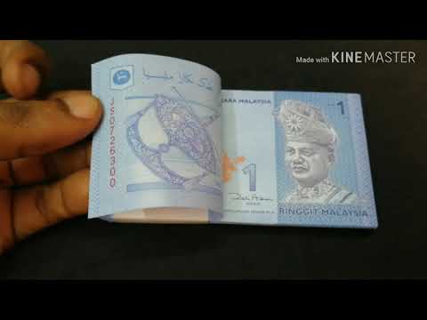 1 Ringgit Malaysia (MYR) RM1 2012 Blue Polymer Beautiful World Currency