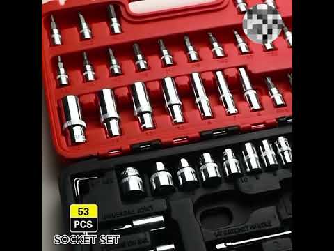 Professional 53 Pcs Car Repair Socket Wrench Tool Set video thumbnail