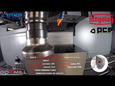 Tungaloy UK Face Mill Demo DoTriple & DoFeed machining EN24T