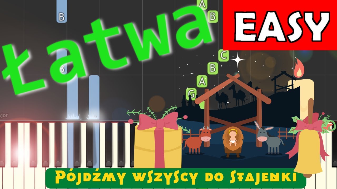 🎹 Pójdźmy wszyscy do stajenki - Piano Tutorial (łatwa wersja) 🎵 NUTY W OPISIE 🎼