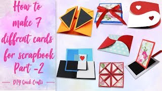 How to make 7 different cards for scrapbook 7 diff