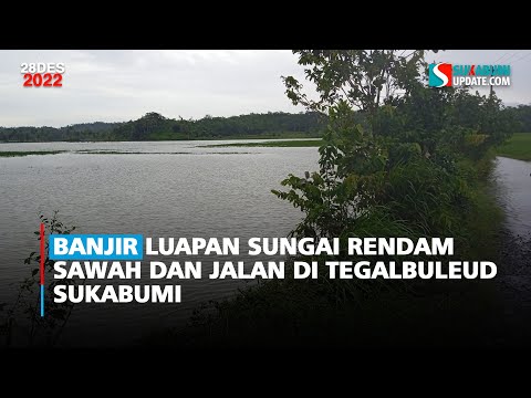 Banjir Luapan Sungai Rendam Sawah dan Jalan di Tegalbuleud Sukabumi