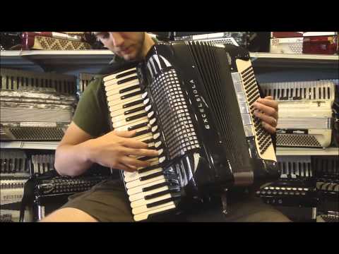 1414 - Black Excelsior Excelsiola Art Van Damme Piano Accordion LLM 120 $3999