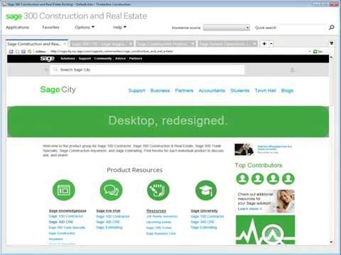 Sage 300 Construction and Real Estate - 16.1 Desktop: a First Look