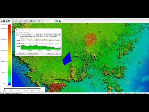 Desktop Line of sight analysis using global mapper