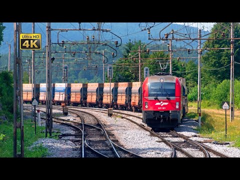 4K CABVIEW Ljubljana Zalog Marshalling Yard - Koper tovorna -- Freight train ride through Slovenia
