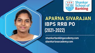 IBPS RRB PO 2021-22 Topper | Shankar School of Banking Student Aparna Sivarajan  | IBPS PO Results