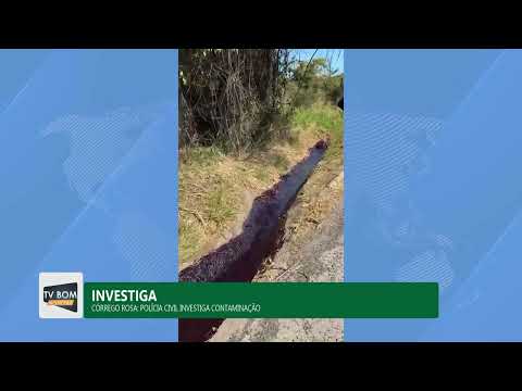 A POLÍCIA CIVIL INVESTIGA A CONTAMINAÇÃO DO CÓRREGO NA BR-153.
