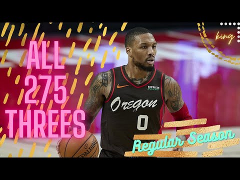 Damian Lillard  ALL 275 Three-Pointers From 2020-21 NBA Regular Season | King of NBA