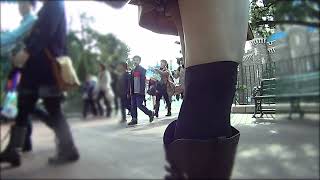 デイズニ―で超短いタータンチエックのミニスカート穿いてみた