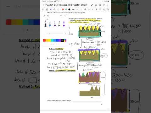 Area of a Triangle Kit: REPOSITION/VISUALISATION (qn1,Pg 4)