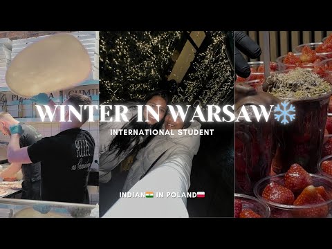 First Snow Excitement Took Us to Old Town, Warsaw❄️👯‍♀️ | International Student In Poland 🇵🇱
