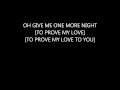 Jordan Knight--One More Night Lyrics 