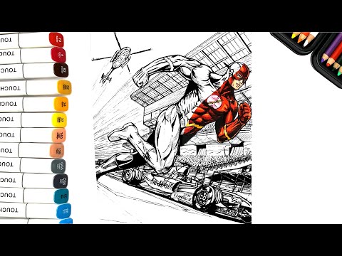 FLASH Vs F1 Car Coloring Pages | F1 Racing Car Race With FLASH Coloring Pages