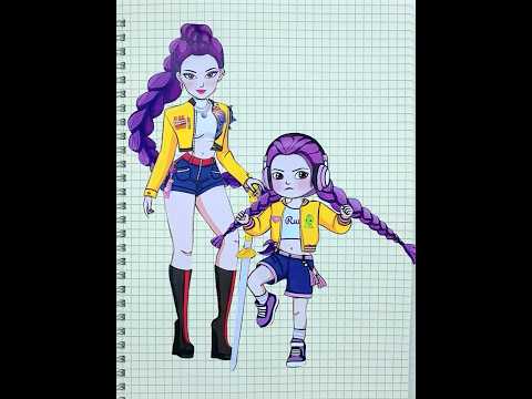 KPOP DEMON HUNTER - BABY RUMI HUNTRIX | Sticker Book DIY #golden #mira #Rumi #zoey #sajaboys