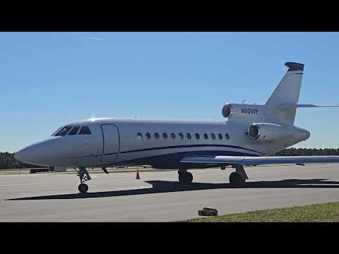 Dassault Falcon 900 start up and departure from Ocean County Airport (KMJX).
