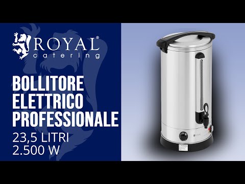 Royal Catering Bollitore Elettrico A Doppia Parete Dispenser Bevande Calde RC-WBDW14 14,5 litri, 2500 W, Inox 