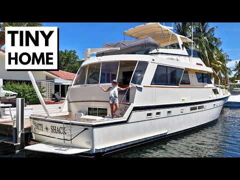 WHY SO CHEAP? 🤯 1989 Hatteras 67 Cockpit Motor Liveaboard Yacht Tour