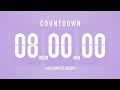8 Hours Countdown Flip Clock Timer / Simple Beeps 🫐 🔔