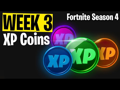 WEEK 3 - ALL XP Coins Location - Season 4 | Fortnite