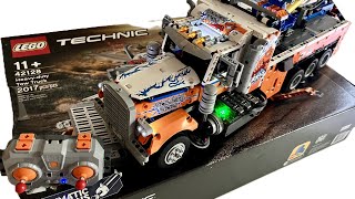 How to Motorize LEGO Technic 42128 Heavy Duty Tow Truck Full RC Mod Tutorial Lights Pneumatics (4K)