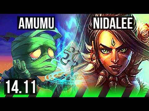 AMUMU vs NIDALEE (JGL) | 1000+ games, 4/2/9, Rank 14 Amumu | BR Master | 14.11