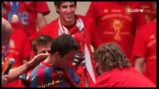 Cesc Fabregas Forced To Wear Barca/Barcelona Shirt