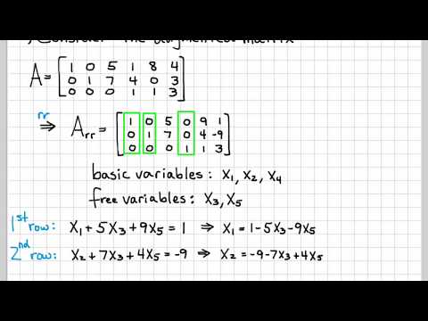 Linear Algebra Example Problems - General Solution of Augmented Matrix