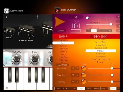 Funk Drummer and iLectric Piano -Quick Jam Demo for the ipad