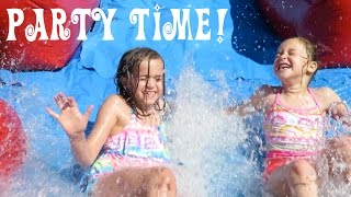 Backyard Bounce House and Water Slide! | Crazy8Family