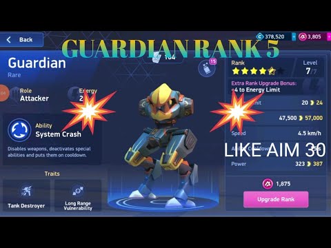 OK FINALLY GUARDIAN RANK 5 DETAILS ||MECH ARENA||