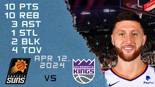 Jusuf Nurkic player Full Highlights vs KINGS NBA Regular season game 12-04-2024