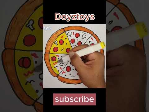 how to Draw pizza? Fun, educational, instructional videos for kids. #shorts  #preschool #drawing