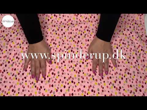 Se produktvideoen til Bomuldsjersey med prikker og glitter - lyserød på YouTube