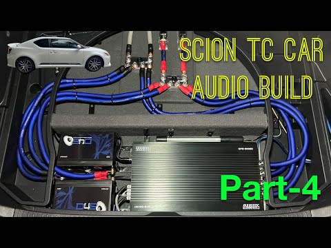 Part-4! Scion TC Car Audio Build. Amplifier, battery bank and cooling fans.