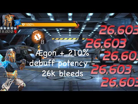 Aegon incredible damage. +210% bleed potency. 26k bleeds - MCOC