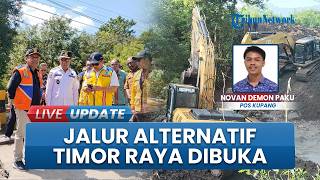 Penanganan Putusnya Jembatan Asam Tiga di Timor Raya, Ekskavator Buka Jalur Alternatif
