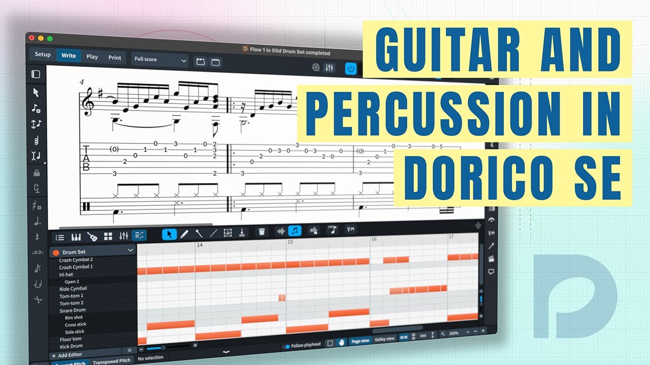 Guitar and percussion | Getting Started with Dorico SE