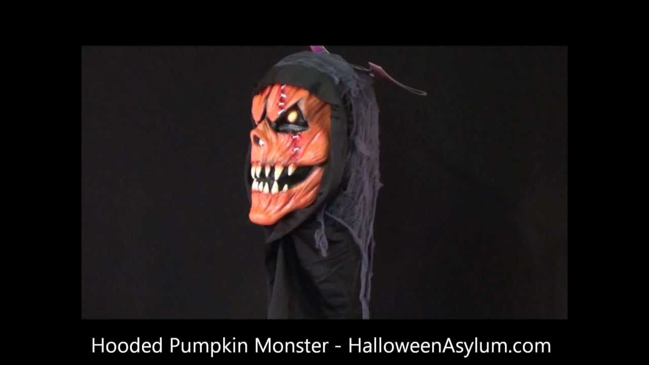 Hooded Pumpkin Monster Mask - HalloweenAsylum.com